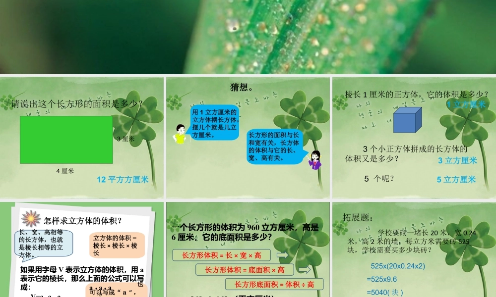 《长方体的体积》课件1-浙教版小学数学五年级下册.ppt