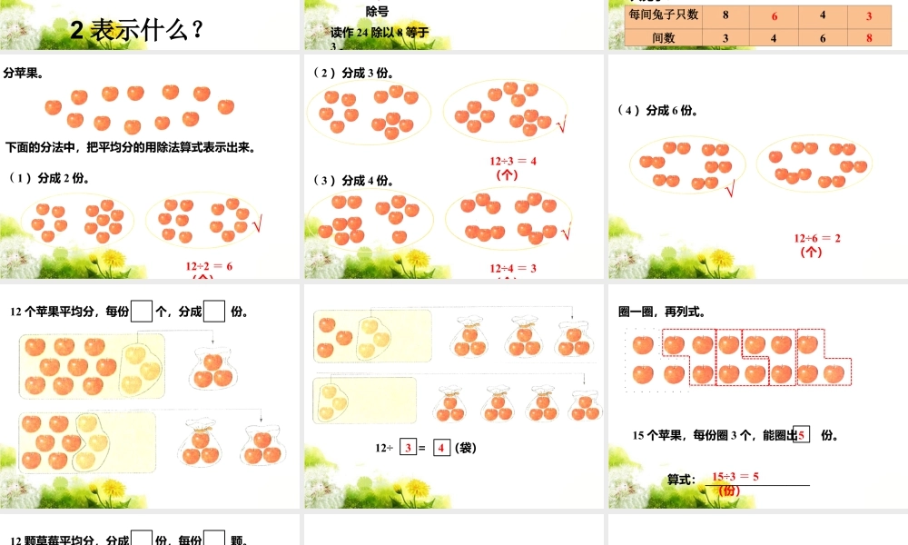 浙教版小学数学二年级上册-《认识除法》课件.ppt