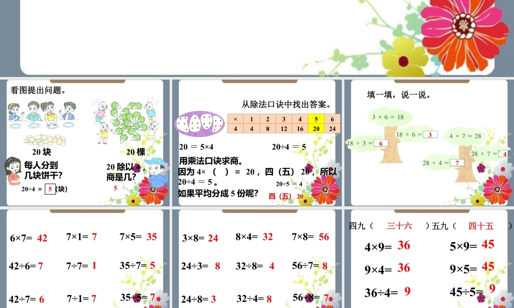 浙教版小学数学二年级上册-《用乘法口诀求商》课件.ppt
