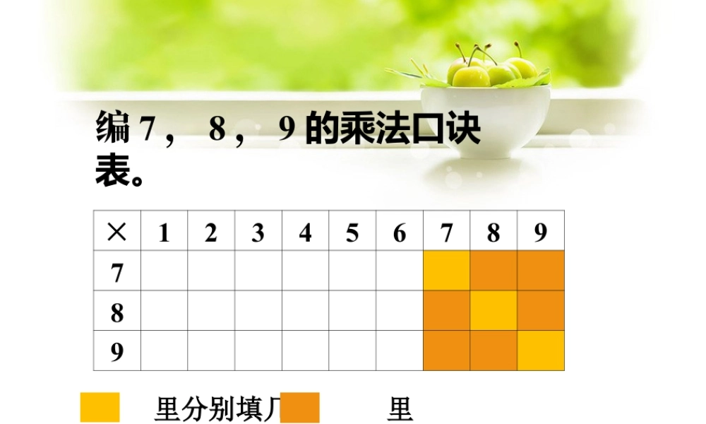 浙教版小学数学二年级上册-编7,8,9的乘法口诀_7,8,9的乘法口诀.ppt