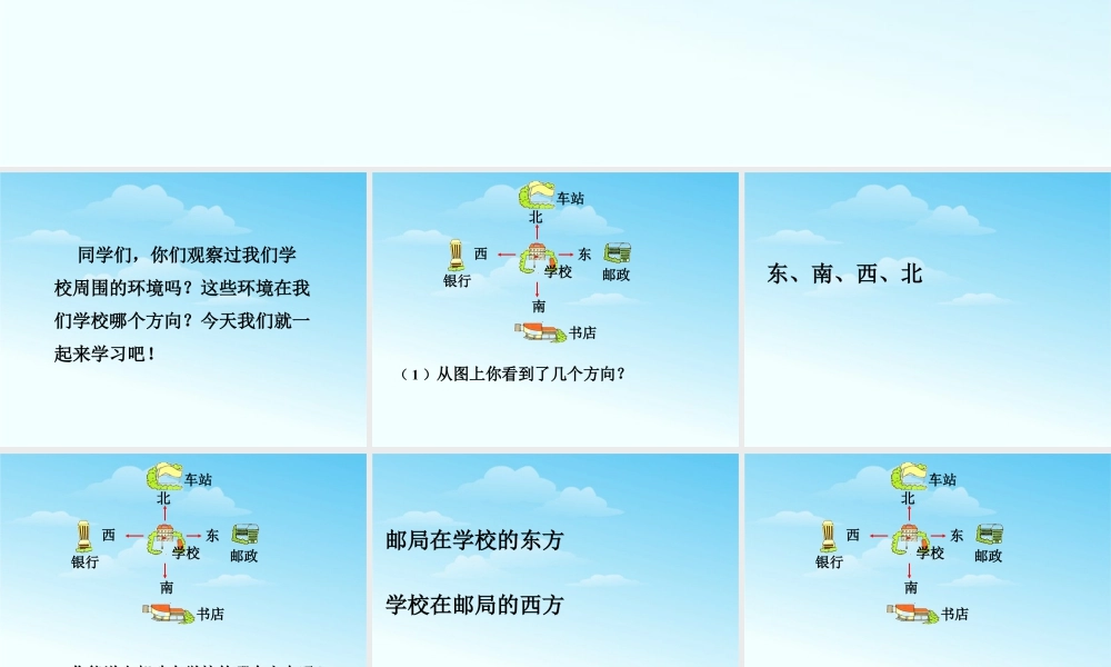 浙教版小学数学二年级下册-《辨认方向》课件1(1).ppt