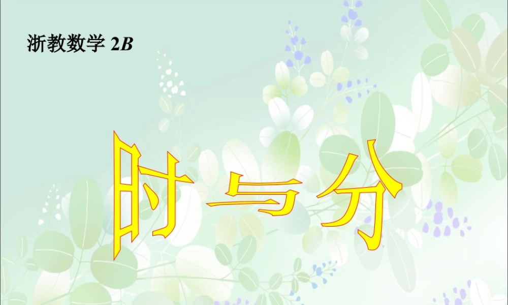 浙教版小学数学二年级下册-《时与分》课件1.ppt