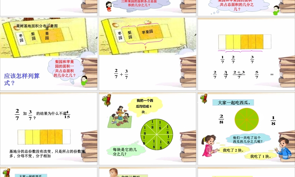 浙教版小学数学三年级下册-《分数的简单计算(一）》课件.ppt