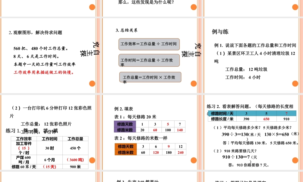 浙教版小学数学三年级下册-《工作效率 工作时间和工作总量》课件1.ppt