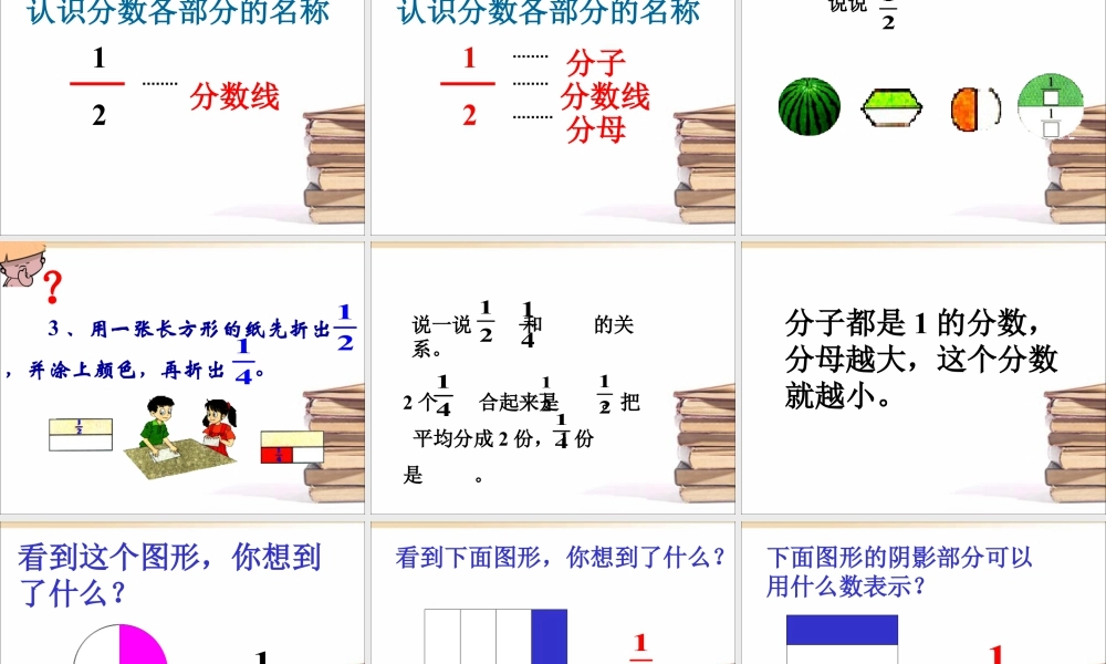 浙教版小学数学三年级下册-《认识几分之一》课件1.ppt