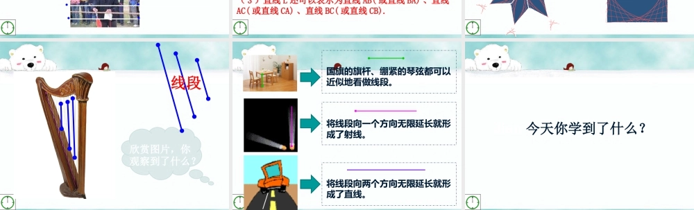 浙教版小学数学四年级上册-《线段、射线和直线》课件.ppt