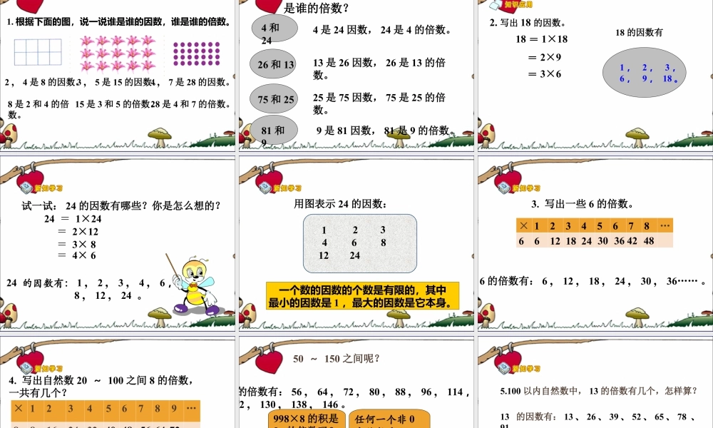 浙教版小学数学四年级下册-《倍数与因数》课件2.ppt