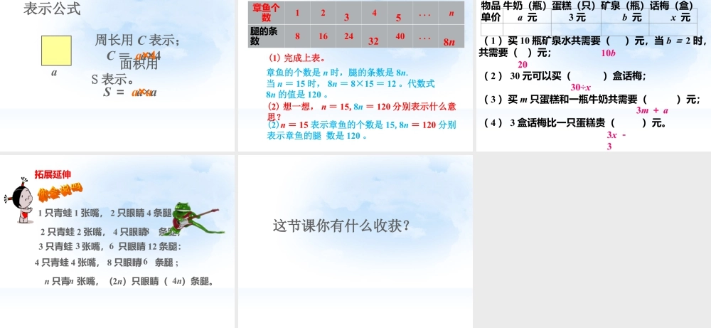 浙教版小学数学四年级下册-《代数式一》课件2.ppt