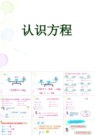 浙教版小学数学四年级下册-《认识方程》课件1.ppt