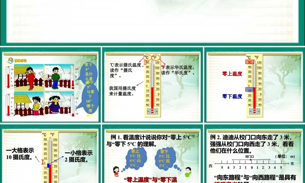 浙教版小学数学四年级下册-《认识负数》课件1.ppt