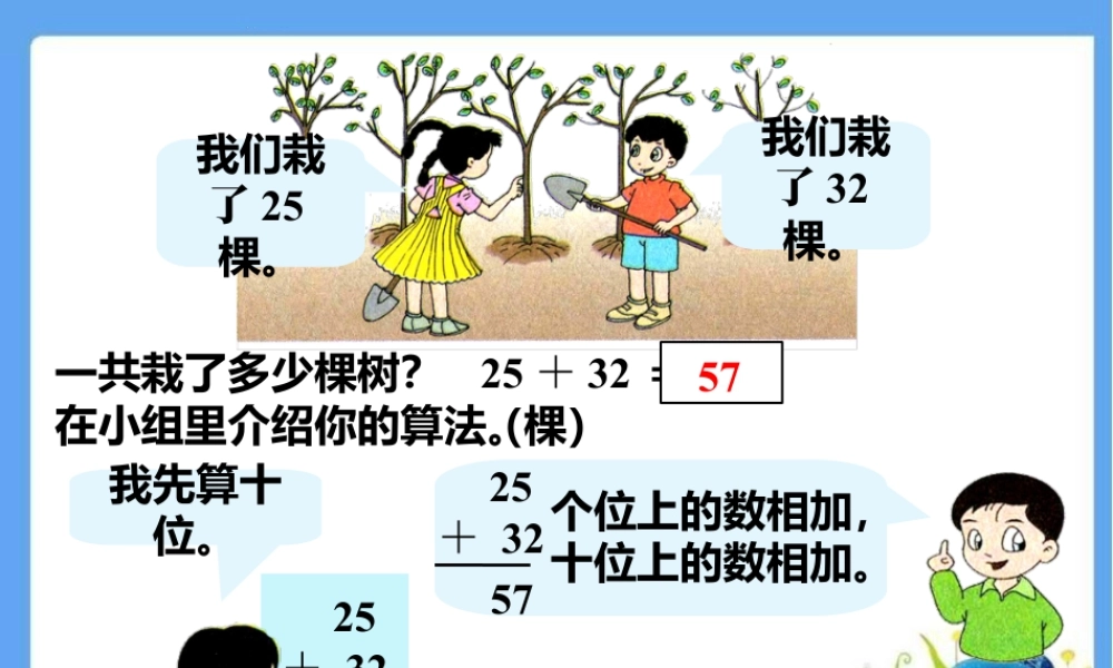 浙教版小学数学一年级下册-栽树_不进位加法.ppt