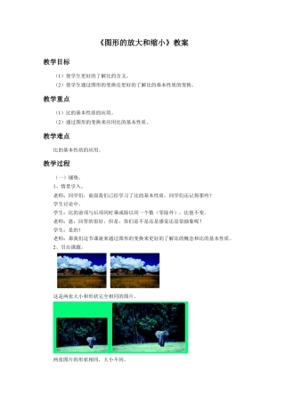 《图形的放大和缩小》教案-浙教版小学数学六年级上册.doc
