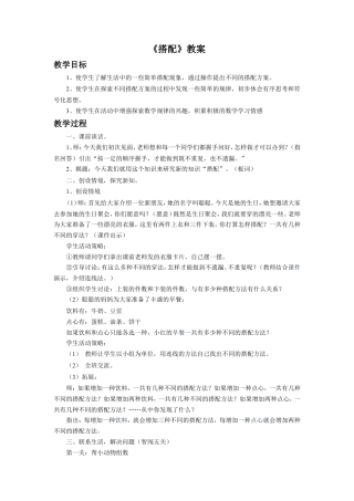 浙教版小学数学二年级上册-《搭配》教案.doc