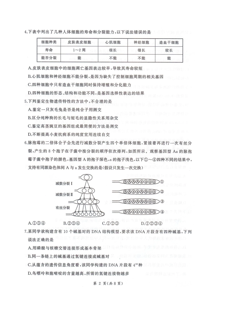河北省邢台市卓越联盟2026届高三上学期12月联考生物试卷（图片版，含解析）.docx_第2页