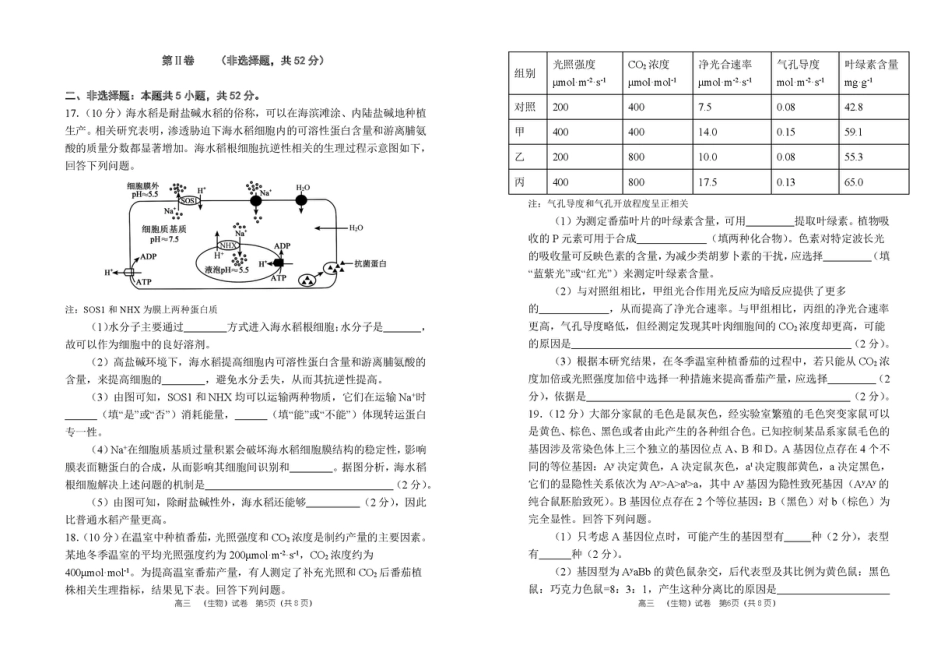 河南省郑州市第一中学2025-2026学年高三上学期期中生物试卷（含答案）.pdf_第3页