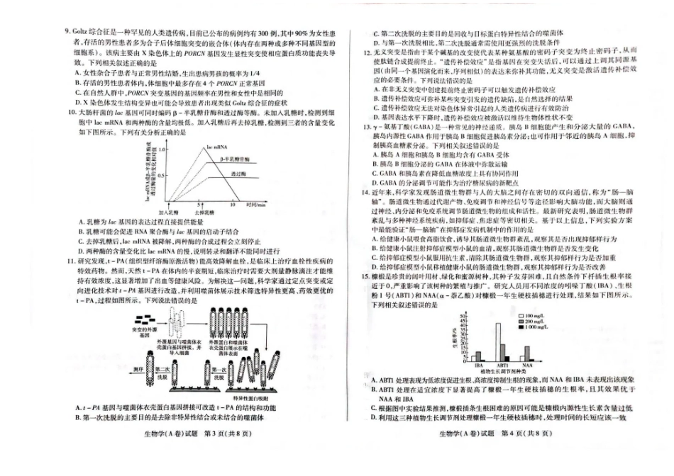 河南省天一大联考2025-2026学年高三上学期顶尖计划（二）生物试题（含答案）.pdf_第2页