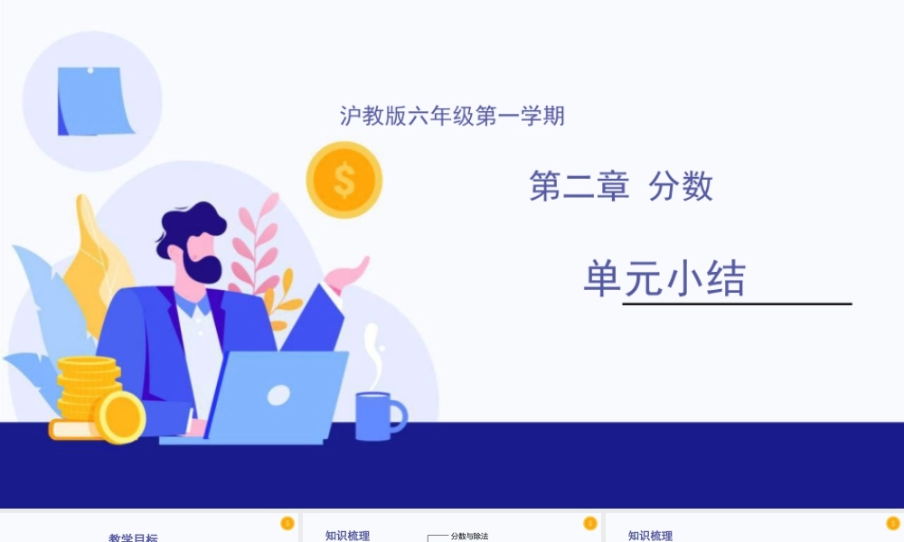 数学六年级上册-课时教案-第二章 分数（单元小结）-（沪教版）.pptx