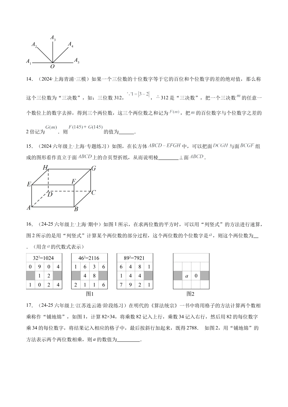 2026年数学六年级上册-期末押题重难点检测卷（提高卷）（考试范围：六上全部内容）（原卷版）.docx_第3页