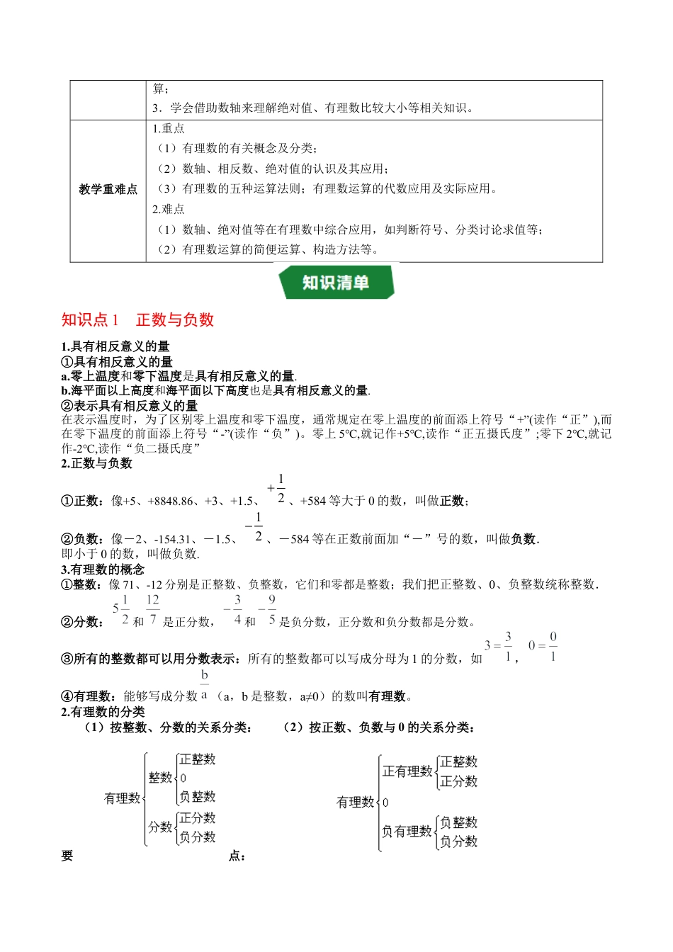 数学六年级上册-第1章 有理数（高效培优讲义）（学生版）.docx_第2页
