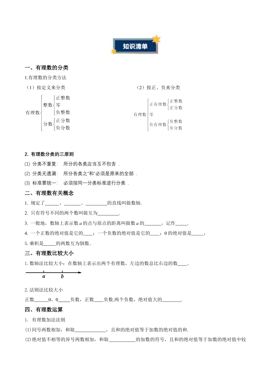 数学六年级上册-第1章 有理数（知识清单）（挖空版）.docx_第2页