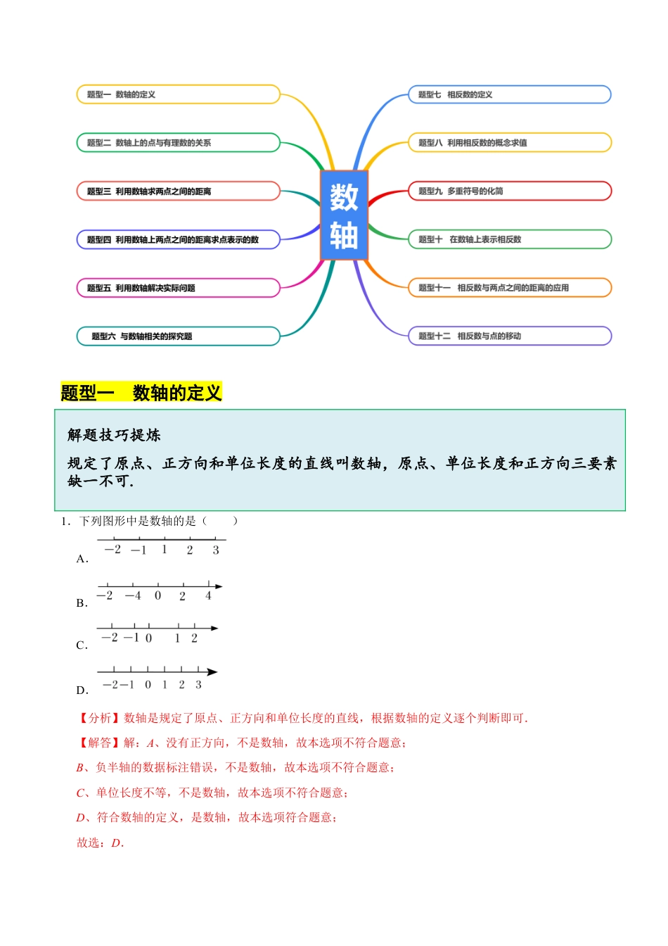 初中七年级数学上册-1.2 数轴（12大题型提分练）（解析版）.docx_第3页