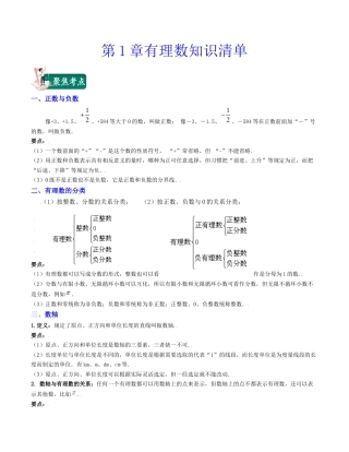 初中七年级数学上册-第1章有理数（知识清单）-（浙教版）.docx