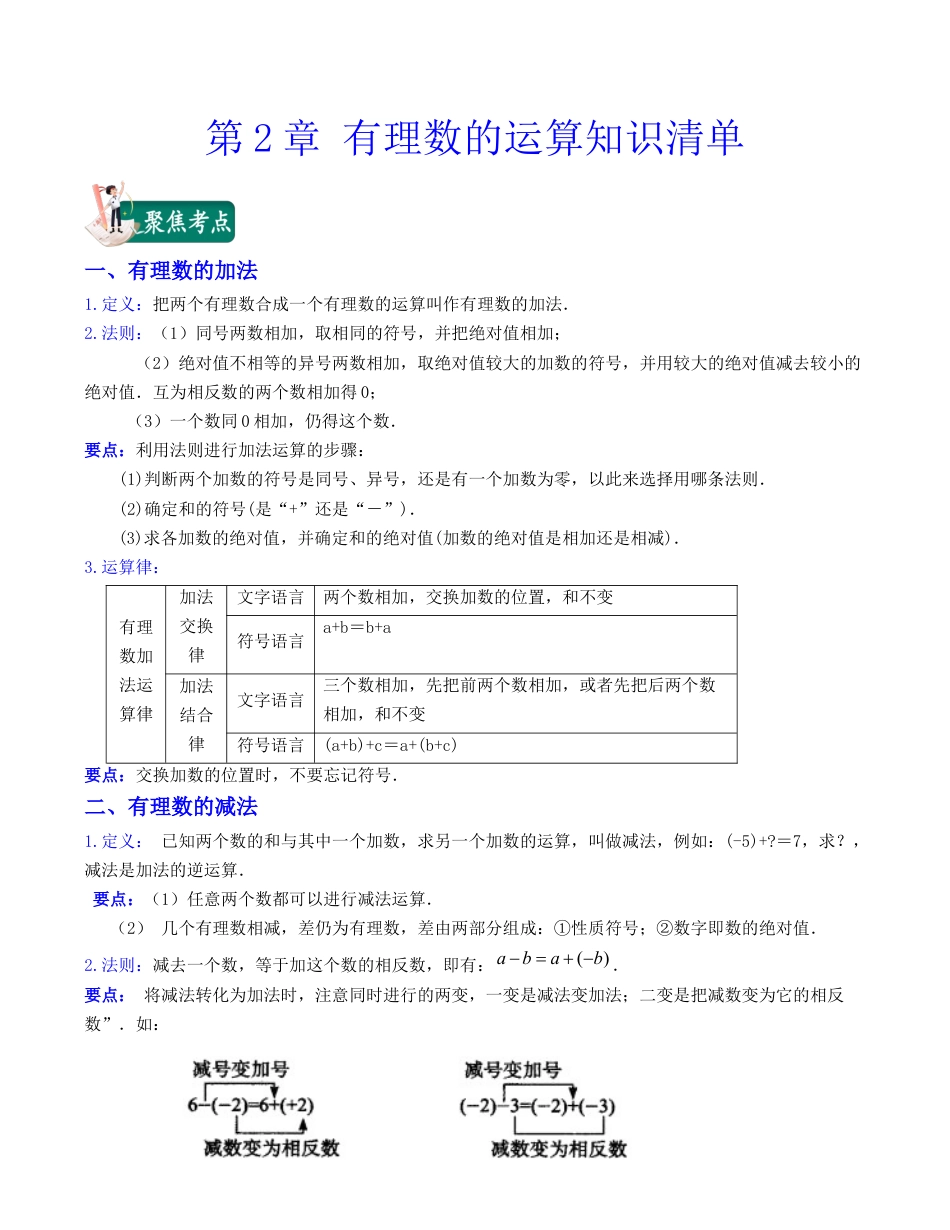 初中七年级数学上册-第2章 有理数的运算（知识清单）-（浙教版）.docx_第1页