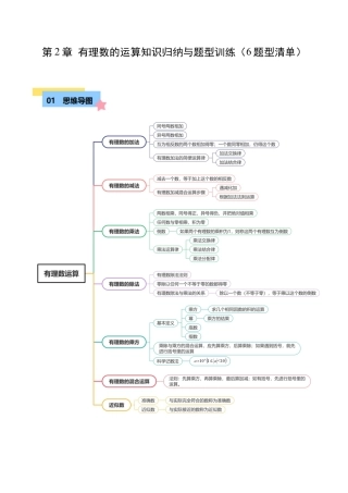 初中七年级数学上册-第2章 有理数的运算知识归纳与题型训练（6题型清单）（无答案）.docx
