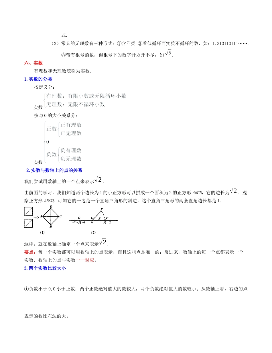 初中七年级数学上册-第3章 实数（知识清单）-（浙教版）.docx_第2页