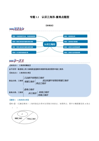 初中数学八年级上册2026年期末复习系列-专题1.1 认识三角形-重难点题型（解析版）.docx