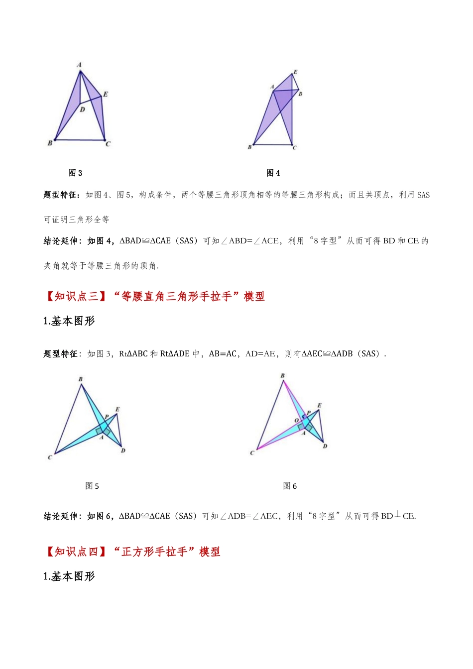 初中数学八年级上册2026年期末复习系列-专题1.8 全等三角形几何模型（手拉手）（知识梳理与考点分类讲解）（解析版）.docx_第2页