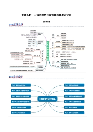 初中数学八年级上册2026年期末复习系列-专题1.17 三角形的初步知识章末重难点突破（解析版）.docx