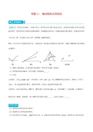 初中数学八年级上册2026年期末复习系列-专题2.1 轴对称的几何综合（压轴题专项讲练）（解析版）.docx