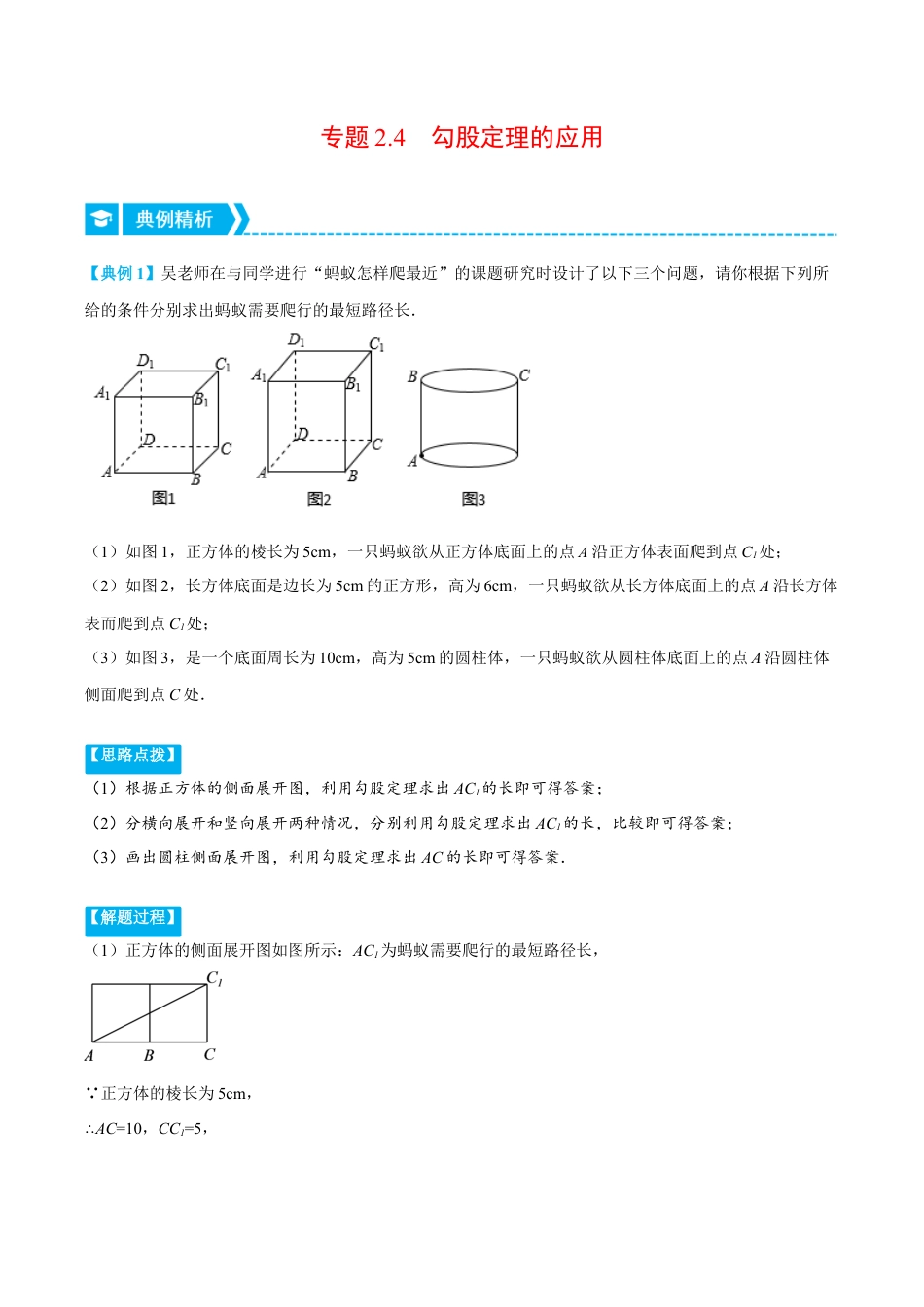 初中数学八年级上册2026年期末复习系列-专题2.4 勾股定理的应用（压轴题专项讲练）（无答案）.docx_第1页