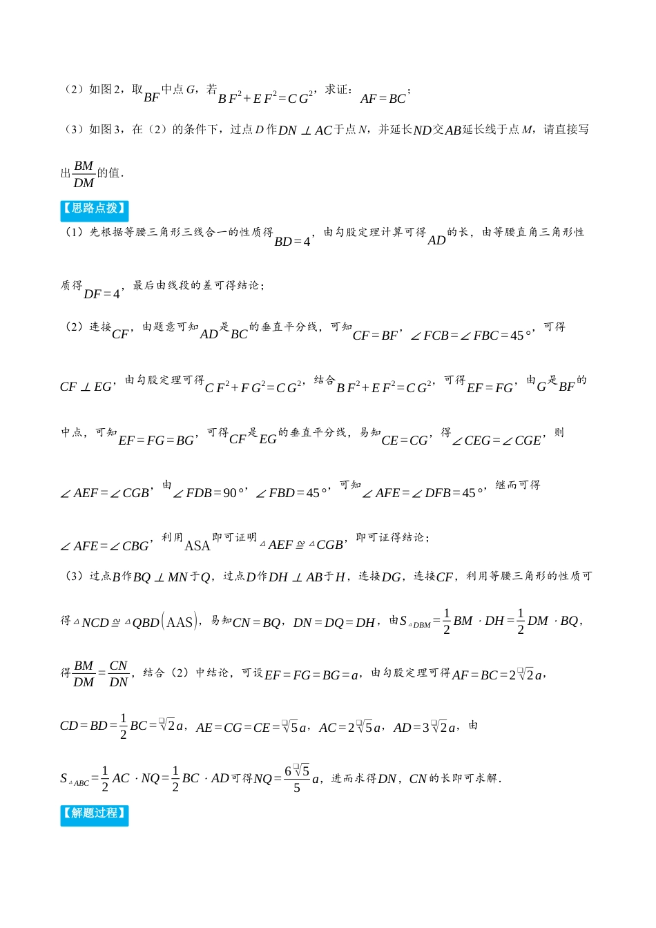 初中数学八年级上册2026年期末复习系列-专题2.5 利用勾股定理解三角形（压轴题专项讲练）（无答案）.docx_第2页
