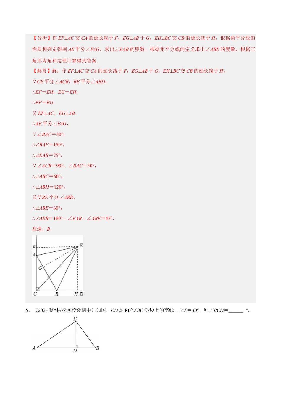 初中数学八年级上册2026年期末复习系列-专题04  特殊三角形之直角三角形及其综合（期中专项训练）（解析版）.docx_第3页