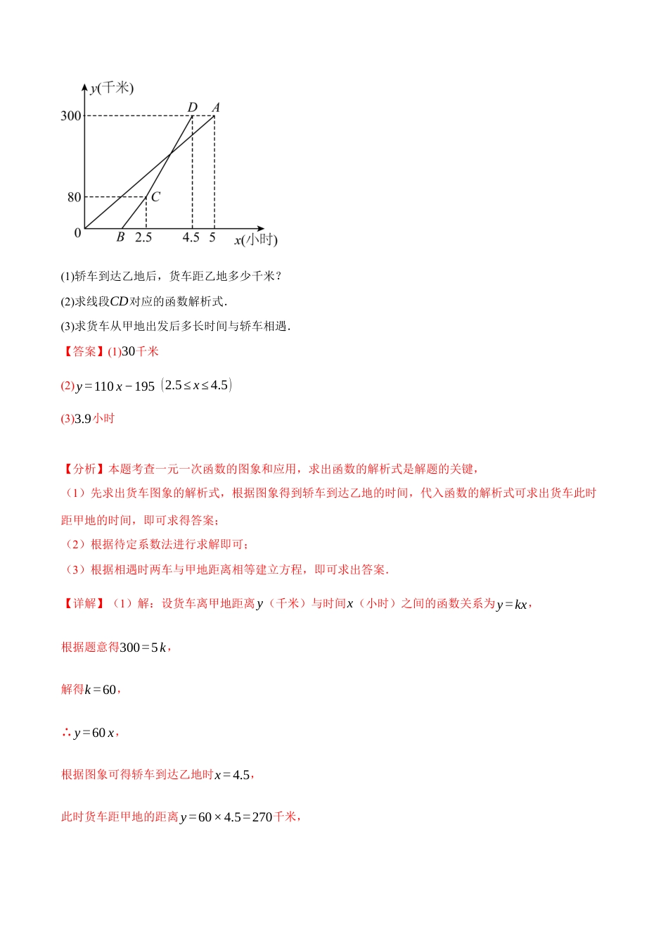 初中数学八年级上册2026年期末复习系列-专题5.5 一次函数的应用（十大题型）（举一反三）（解析版）.docx_第2页