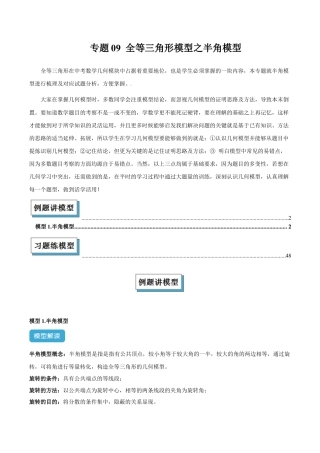 初中数学八年级上册2026年期末复习系列-专题09 全等三角形模型之半角模型解读与提分精练（解析版）.docx