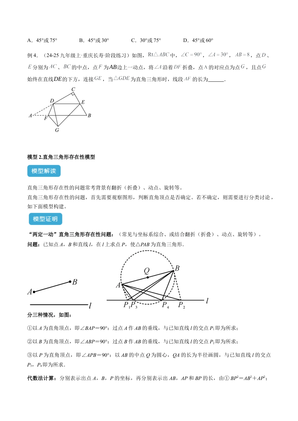 初中数学八年级上册2026年期末复习系列-专题14 直角三角形中的分类讨论模型解读与提分精练（无答案）.docx_第3页