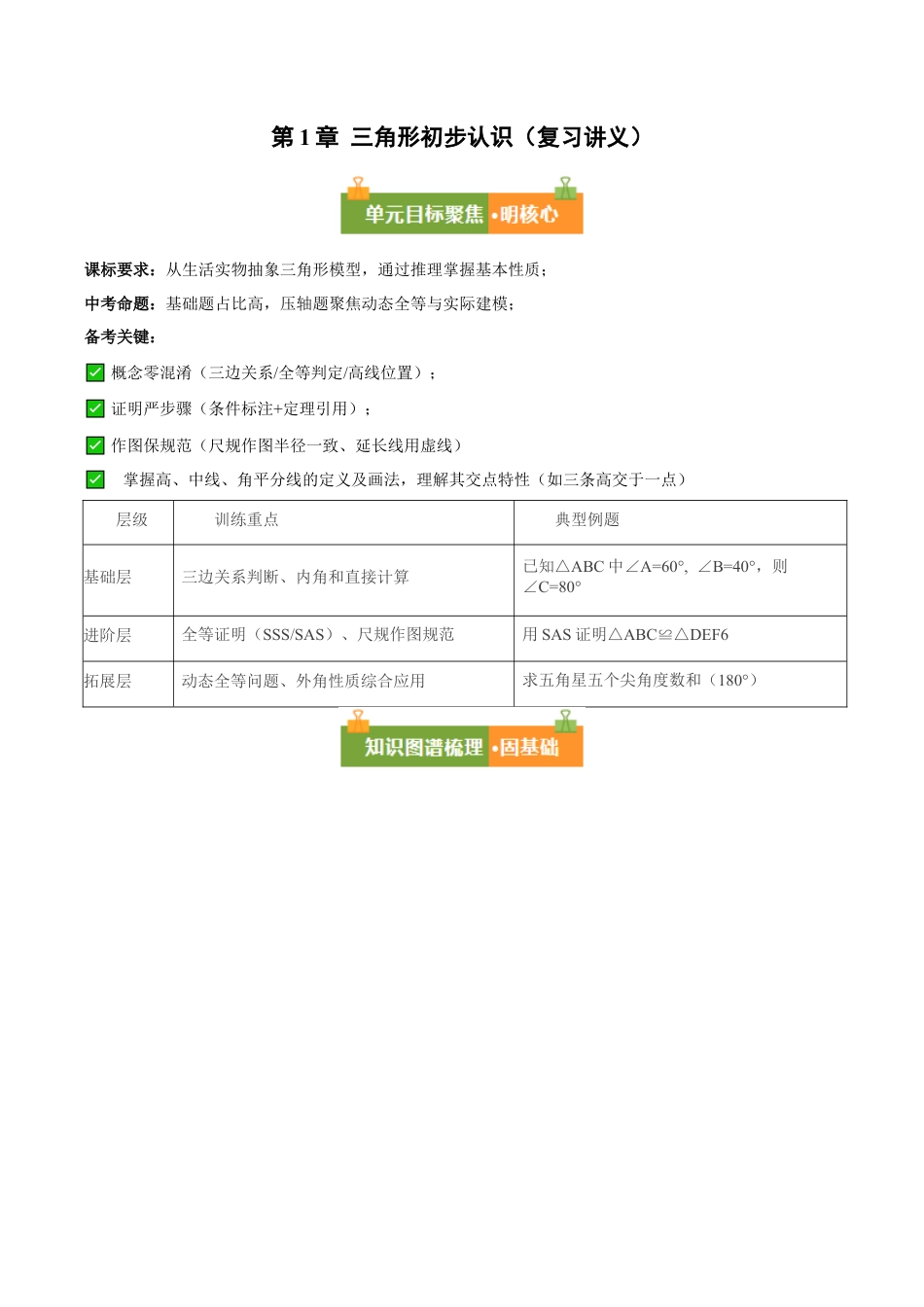 浙教版数学2026年八年级上册-第1章 三角形初步认识（复习讲义）（解析版）.docx_第1页