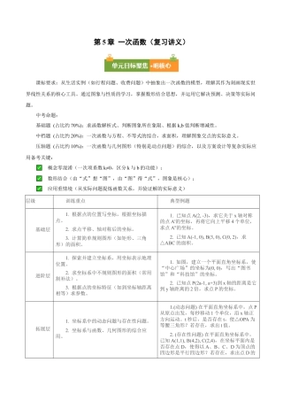 浙教版数学2026年八年级上册-第5章 一次函数（复习讲义）（无答案）.docx