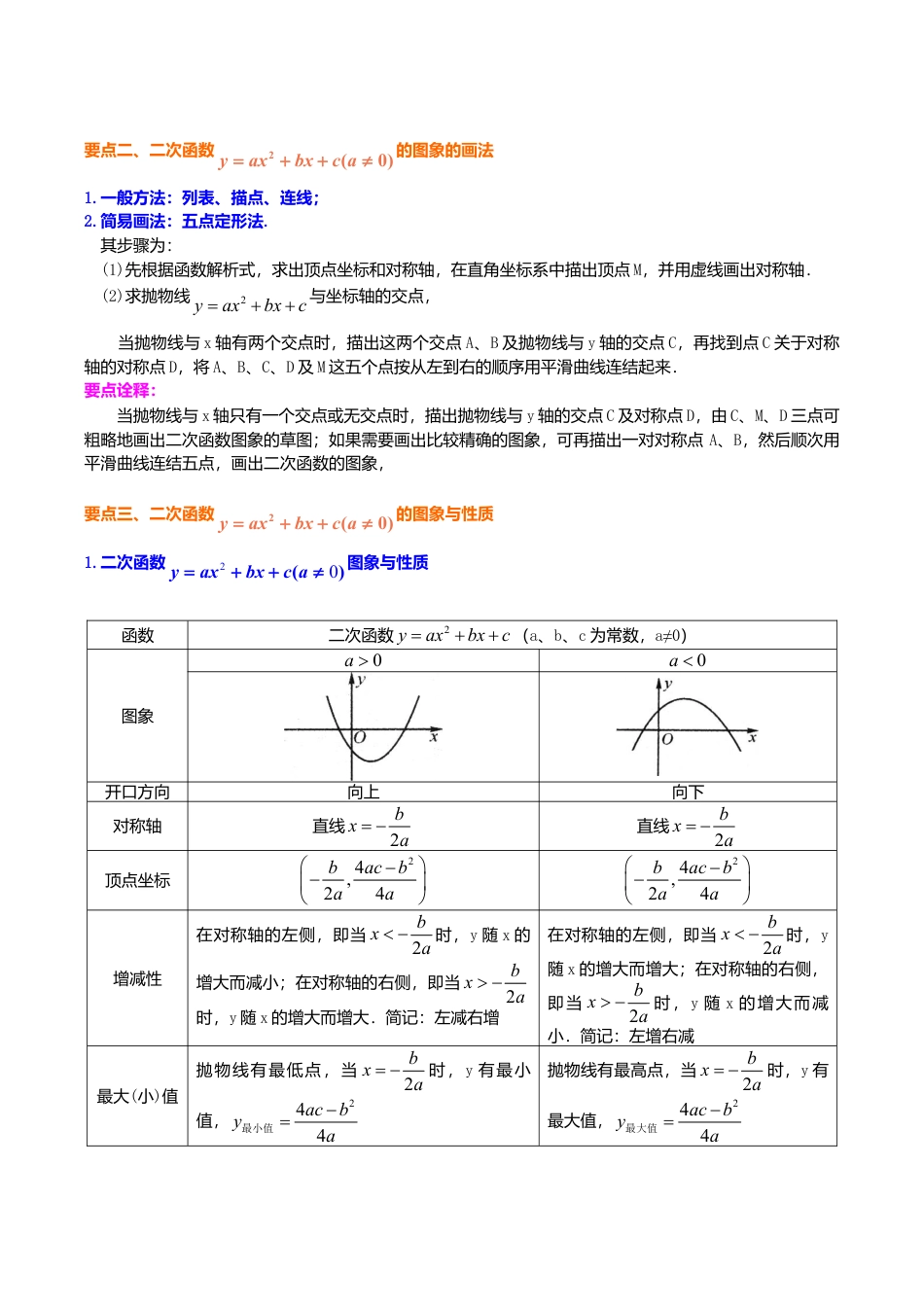 2026年数学九年级上册-教学案-二次函数y=ax2+bx+c(a≠0)的图象与性质—知识讲解（提高）.doc_第2页