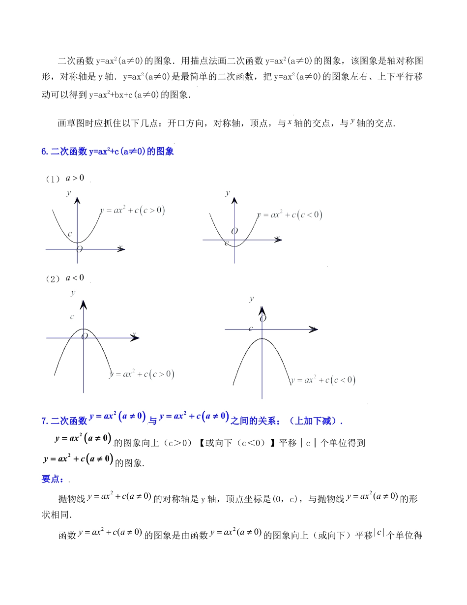 初中数学九上第1章 二次函数（知识清单）（浙教版）.docx_第3页