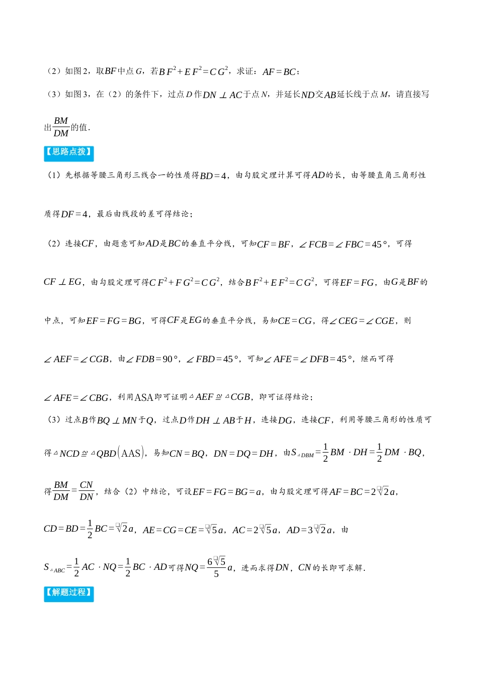 初中数学八年级上册2026年期末复习系列-专题2.5 利用勾股定理解三角形（压轴题专项讲练）（解析版）.docx_第2页