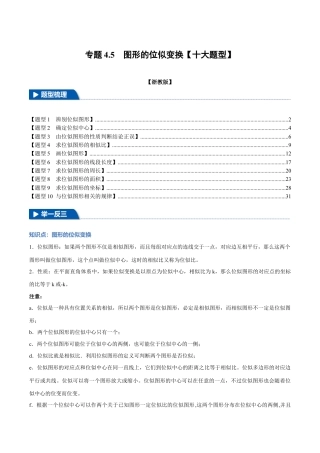 2026年九年级上册数学-期末母题训练-专题4.5 图形的位似变换（十大题型）（举一反三）（浙教版）（教师版）.docx