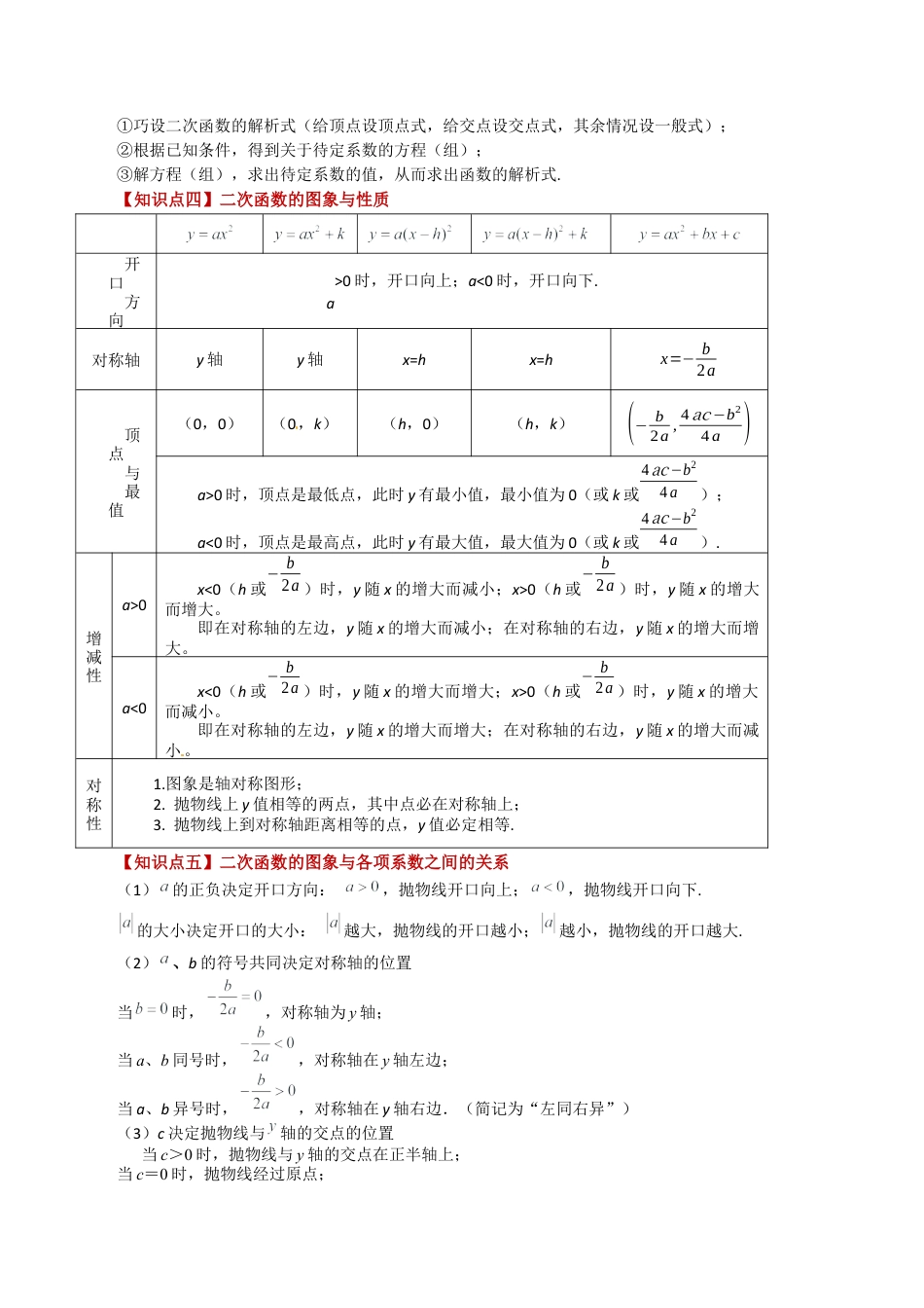 初中数学九上-专题练习-专题1.1 二次函数（全章知识梳理与考点分类讲解）-（浙教版）.docx_第2页