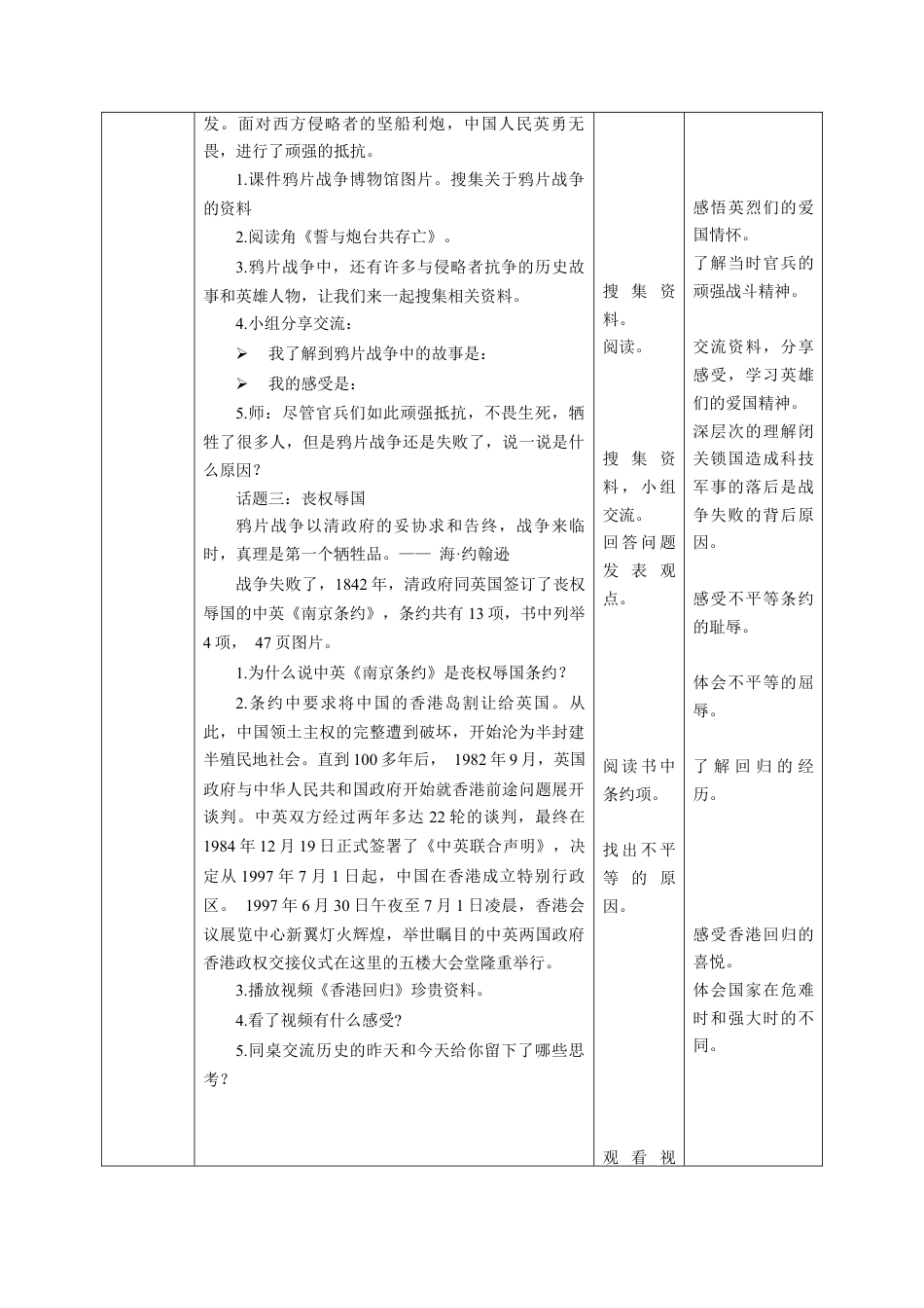 部编人教版小学道德与法治五年级下册教学设计-第7课《不甘屈辱奋勇抗争》(教案).docx_第2页