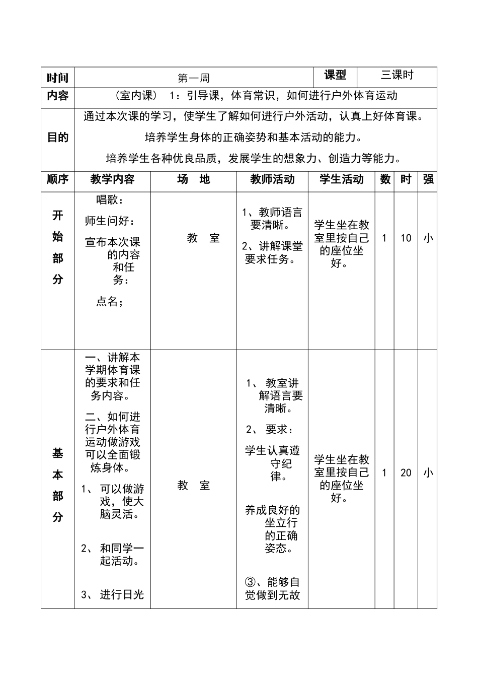 人教版最新小学四年级下册体育教案(全册).docx_第1页