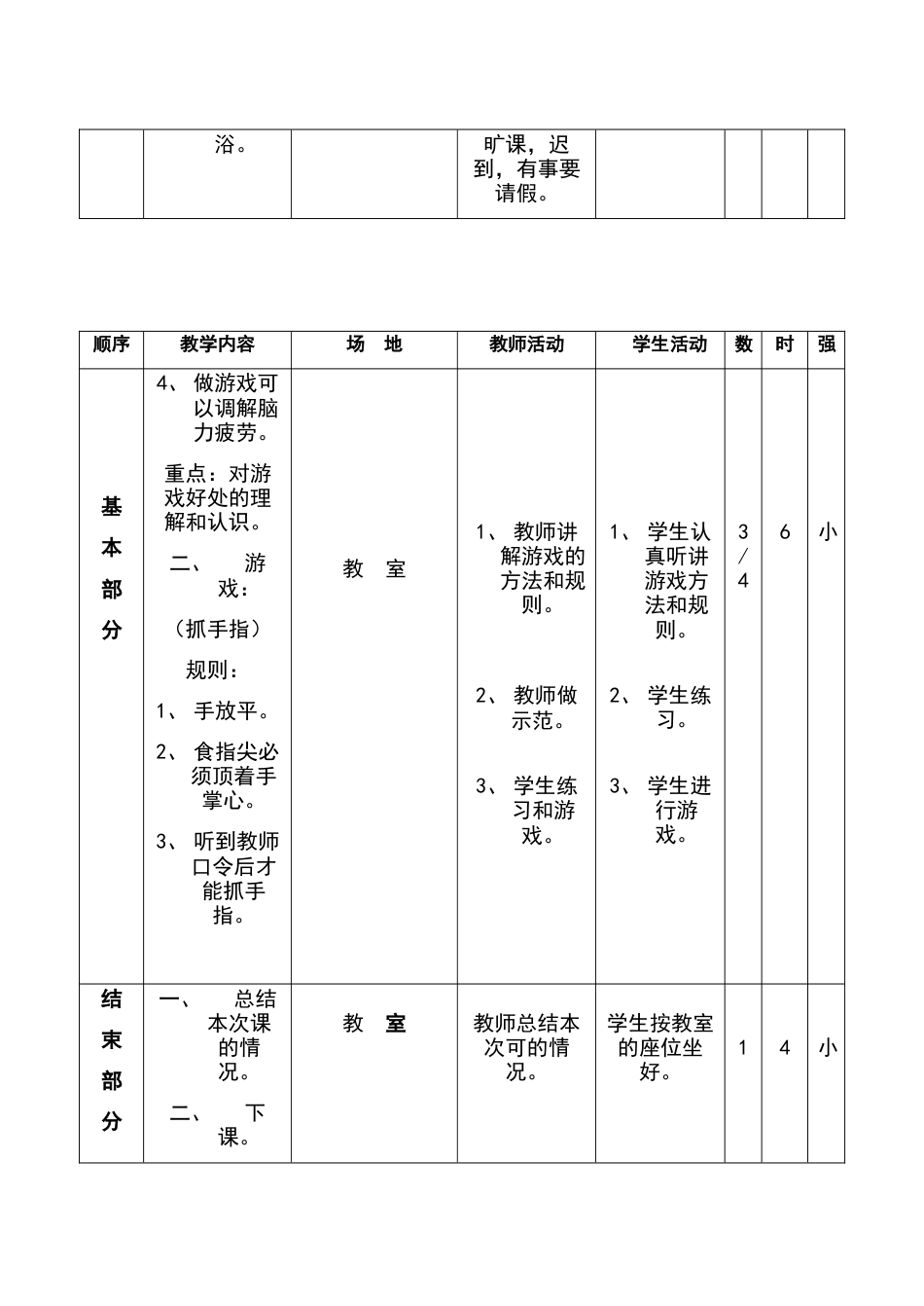 人教版最新小学四年级下册体育教案(全册).docx_第2页