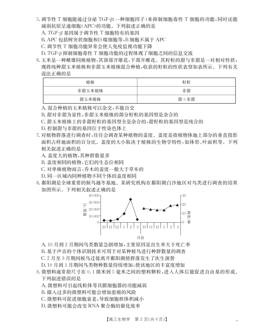 山西省名校三晋联盟2025-2026学年高三上学期12月联合考试（26-177C）生物试卷（含答案）.pdf_第2页